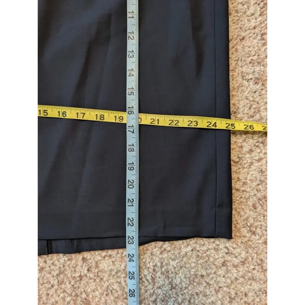 Talbots Woman Petites Size 18WP Color Black Back Zip Pencil Skirt Back Vent